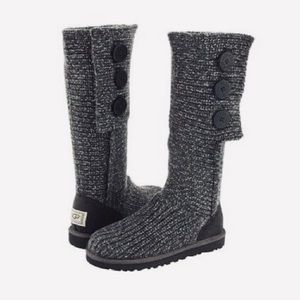 UGG Classic Cardy Silver Gray Metallic Boots